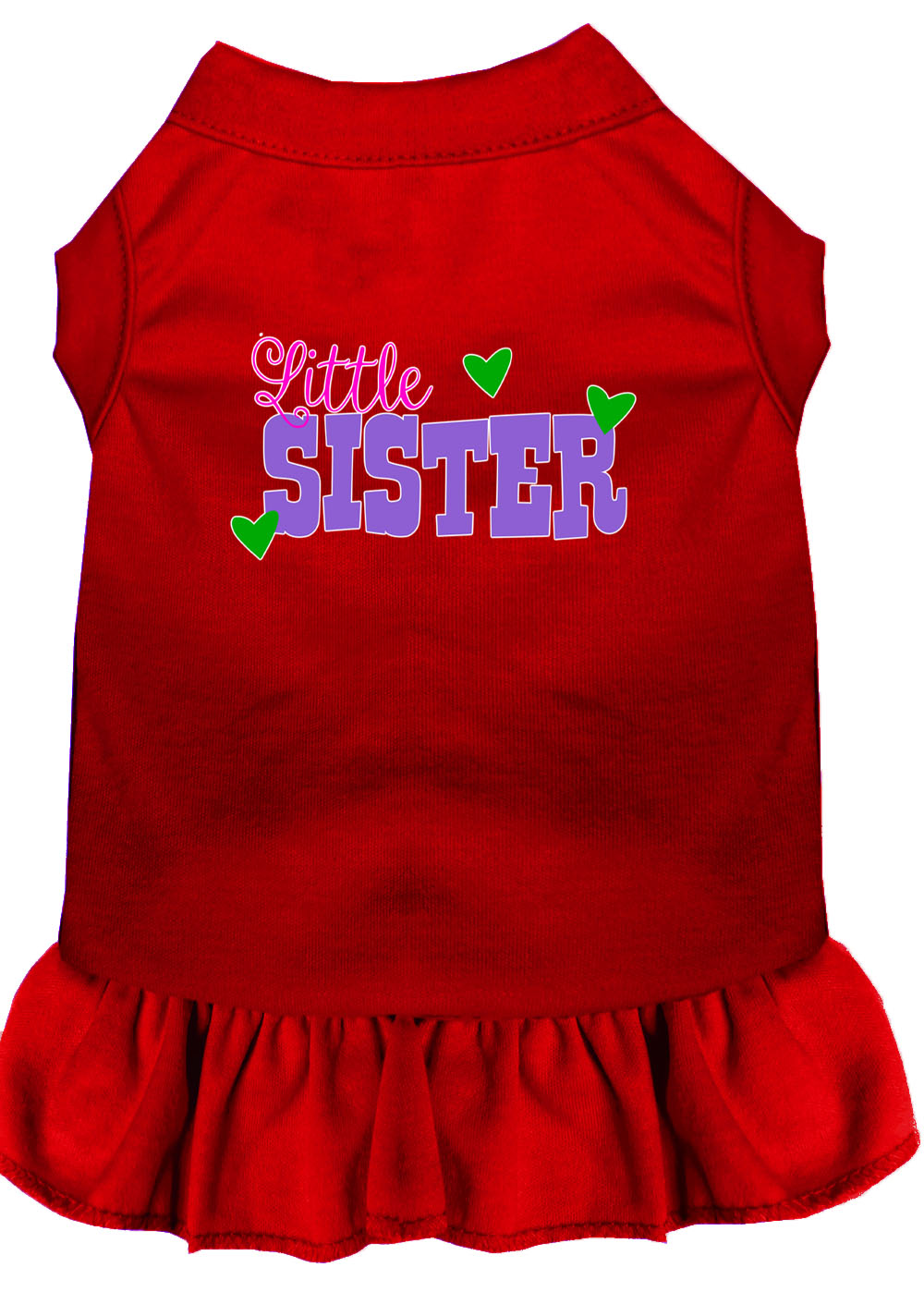 Little Sister Screen Print Dog Dress Red XXL